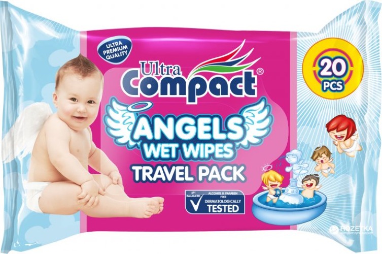 Angels Wet Wipes Travel Pack 20pcs