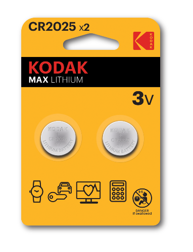 Kodak MAX  ლითიუმის CR2025 ელემენტი - 2 ცალი